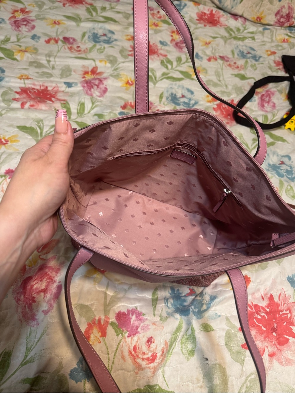 Kate Spade New York Pink Glitter Bottom Tote - Picture 16 of 16